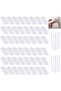 50 Curtain Hooks – Curtain Brackets – Four-point pleat hooks for hanging curtains and curtain rings – Sturdy and durable – White