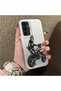 Samsung Galaxy A54 Compatible with Helmeted Motorcyclist Drawing Printed Men's Style Phone Protective Case
