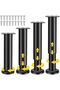 4-piece set of furniture legs, 18-30 cm adjustable, metal bathroom furniture legs, suitable for sofas, cabinets, tables, and chairs - black.