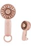 Mini handheld fan, desktop fan with hook, lightweight USB fan, rechargeable, suitable for both indoor and outdoor use (pink).