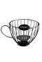 A black storage basket for storing coffee capsules and fruit, perfect for cafes and hotels.