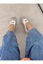 White Mesh (Zaylee) Buckle Detail Women's Ballerinas - 4