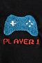 Player 1 Joystick Patterned Embroidery Hoodie - for Gamer Couples - 5