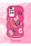 Redmi 10 2022 Compatible Wavy Frame Moon Butterfly and Flower Patterned Silicone Phone Case