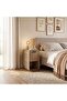 Modern Rovel Side Table - 58x25x50 CM - Natural Oak/ Beige - M.T.29793.2-4
