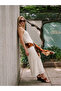 Ecru V-Neck Rope Strap Patterned Dress - 2