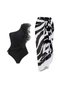 Black and White Patterned Swimsuit Pareo Set