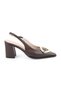 Women's Classic Heeled Shoes Slingback Matte Leather Metal Buckle Block Heel L064.043 - 2