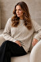 Knitted Patterned Sweater R4510 Stone Color - 2