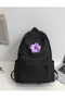 حقيبة ظهر سوداء للجنسين من Purple Flowers School، مناسبة للمدرسة والدروس والدورات والدريسية. - 3
