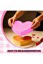 Heart-shaped cake pan set (6 pieces) - Pink silicone baking mold - 2
