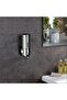 Wall-mounted soap dispenser, silver, 500ml capacity, stainless steel and plastic gun gray. - 2
