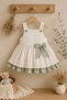 Baby Girl 100% Cotton Bow Detailed Dress M00849 Cream - 5
