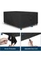 Black 308*138*89CM Waterproof Rectangular Patio Furniture Table Chair Cover - 4