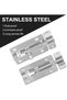 Two-piece set of 3-inch silver stainless steel door locks with sliding latches, suitable for toilets, patios, garages, sheds, and interior doors. - 2