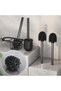Four-piece set of 7cm diameter toilet brush replacements for bathroom, toilet, and ergonomic toilet brushes (black) - 4