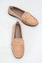 Natalia Mink Suede Women's Daily Soft Textured Oval Toe Moccasin Stitched Drawstring Loafer Shoes - 4