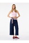 Cotton Pocketed Regular Waist Culotte Trousers - Culotte Jeans - Dark Indigo