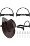 4-Piece Wall-Mounted Metal Cowboy Hat Rack Set (black), Western retro hat hanging hooks. - 4