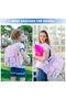 Heavy-duty mesh backpack with see-through mesh design, suitable for beach, swimming, sports, work, and travel (purple leopard print). - 3