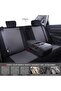 Universal sports fabric car seat covers - breathable 3-zip bench style (full set, black and red) - 4