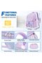 Heavy-duty mesh backpack with see-through mesh design, suitable for beach, swimming, sports, work, and travel (purple leopard print). - 2