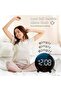 Digital Alarm Clock, Round LED Display Clock with Double Bells, 3 Brightness Levels, Silent Table Clock, Loud Bedside Alarm (Black) - 3
