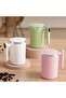 Leak-proof coffee stirrer with USB rechargeable battery, stainless steel insulated cup, 400ml large capacity, green. - 5