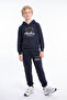 Boy's Printed Kangaroo Pocket Hooded Tracksuit Set
