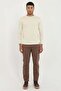 Beige Basic O-Neck Men's Long Sleeve T-Shirt - 3