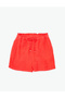 Red Comfort Fit 100% Linen Shorts 50321218-Vr030 - 5