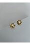 Special Series Square Pearl Top Model Xp Gold Color Earrings - 3