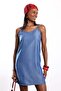 Blue Strappy Tencel Dress 00823 - 4