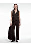 Viscose Blended Asymmetrical Striped Brown Women's Vest 7Wak20042Uw