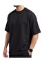 No.22 Wear Men's Oversized Cotton Blend T-Shirt with Structured Shoulders, Crew Neck Short Sleeve Casual Summer Tee (UAE/KSA, Alpha, M, Regular, Regular, Black)