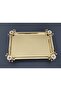 Figured, Metal Handle, Stainless Steel Rectangular Tray Luxury Presentation Tray Light Gold - 4