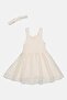 Toddlers Girl 2 Pieces Textured Sleeveless With Headband Set, Off White - 2