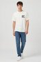 Men Crew Neck Short Sleeve Brand Logo T-Shirt, Off White - 3