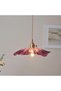 Retro LED pendant light with purple glass flowers, suitable for bars, bedrooms, homes, and interior porch lighting (bulb not included).