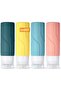 4-Piece 100ml Silicone Travel Bottle Set, leak-proof BPA-free cosmetic container set.