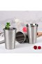 5 Pcs 350ml Stackable Stainless Steel Drinking Cups Set