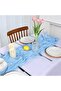 Stylish cotton table runner 300 x 90 cm - Bohemian style tablecloth, suitable for weddings, parties and décor, light blue. - 3