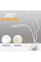 LED clip-on bedside lamp, USB reading light - white - 3