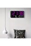 LED Digital Wall Clock - Powered via USB, featuring dual alarms, temperature, and date/day display - Black + Green - 5