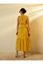 Yellow with Purple Polka Dot Sleeveless Tiered Maxi Dress - 5