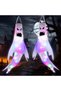 (eb31x2)Pack of 2 Halloween Ghost Decoration with LED Fairy Lights, Windsock, Halloween Ghost Windsock Flag, Horror Scary Ghost Hanging Ghost Garden Decoration, Halloween Party - 5