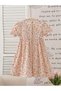 Girls Floral Print Smocked A-Line Dress - 5