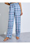 Blue Placket Tank and Checked Pyjama Set - 5