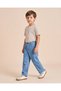 Boys Dark Wash Wide Leg Denim Trousers - 2