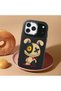 iPhone 17/18 Pro Compatible Case with Camera Protection Black Silicone Couple Phone Case with Character Pattern - 2